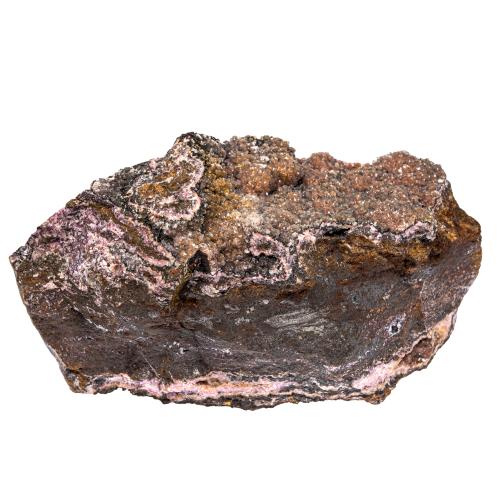 Calcite cristaux bruts avec cobaltocalcite rose
