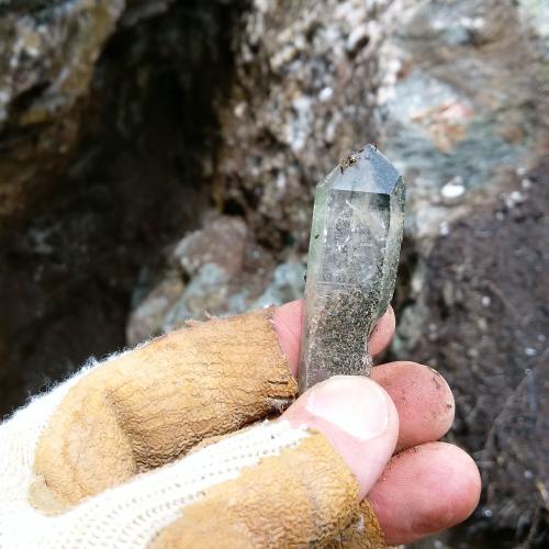 Damien Ferronato dcouvre un quartz chlorite en Savoie