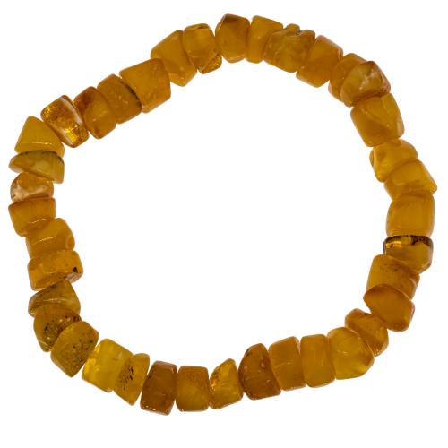 Bracelet ambre naturel perle plate