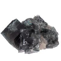 Fluorite bleue-verte cristaux brut avec quartz