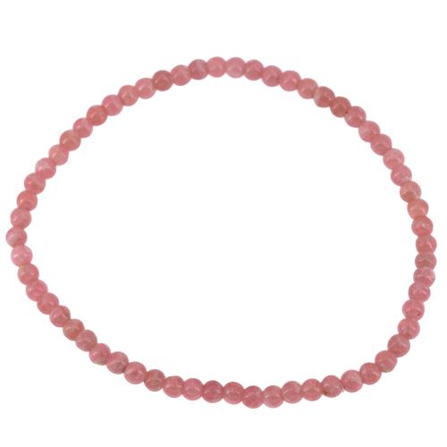 Bracelet rhodochrosite perle ronde 3 mm