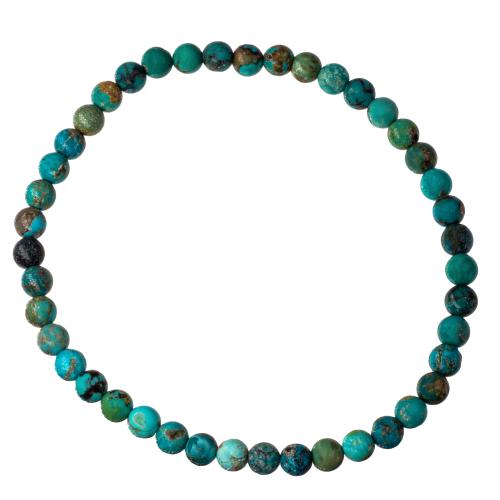 Bracelet turquoise stabilisée perle ronde 4mm