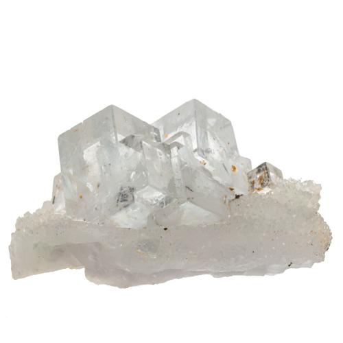 Fluorite incolore cristaux bruts avec quartz