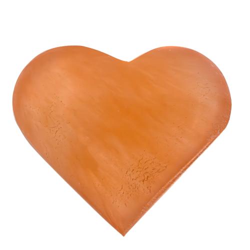 Gypse fibreux « sélénite orange » coeur poli