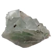 Fluorite incolore cristaux bruts sur quartz