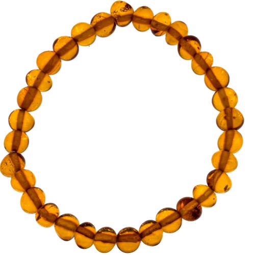 Bracelet ambre naturel perle ronde 6mm