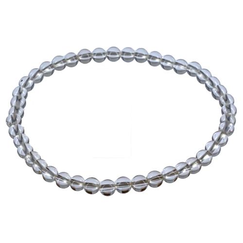 Bracelet cristal de roche perle ronde 4 mm