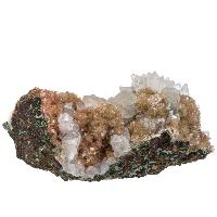 Calcite cristaux bruts sur heulandite 