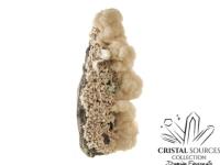 Stilbite cristaux bruts sur apophyllite verte et heulandite