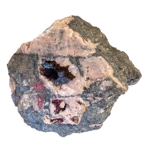 Erythrite cristaux bruts sur gangue