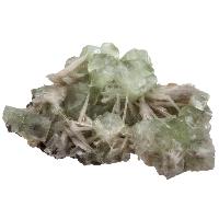 Apophyllite verte cristaux bruts avec scolecite et stilbite