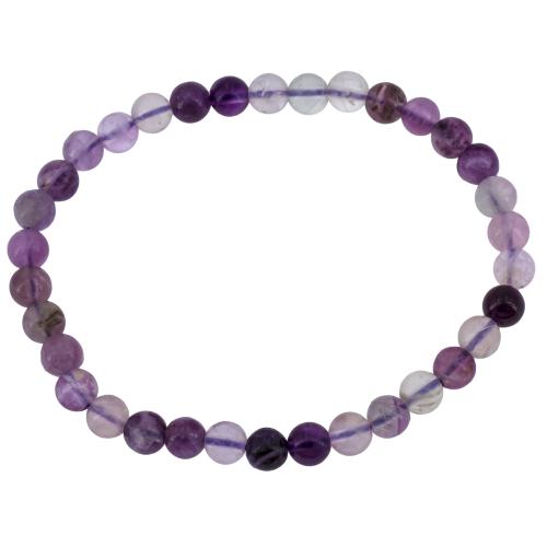 Bracelet fluorite violette perle ronde 6 mm