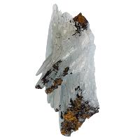 Baryte bleue cristaux bruts avec limonite 