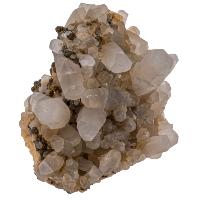 Calcite cristaux bruts avec chalcopyrite 