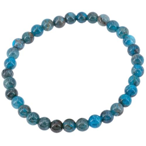 Bracelet apatite bleue perle ronde 6 mm