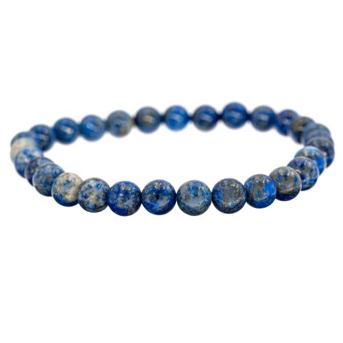 Bracelet lapis-lazuli perle ronde 6 mm