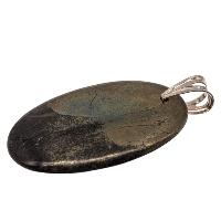Pendentif pyrite et magnétite avec bélière argent 925