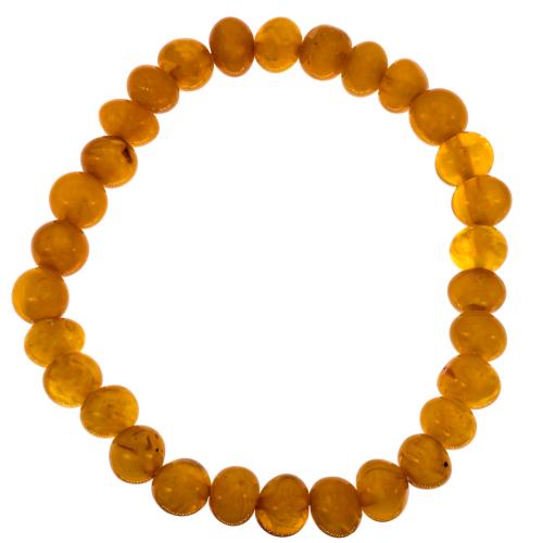 Bracelet ambre naturel perle ronde 7mm