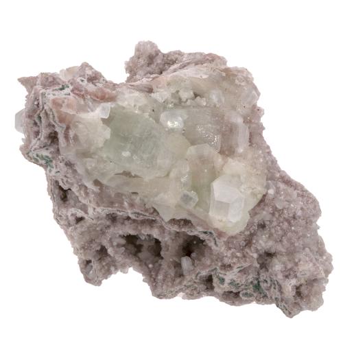 Apophyllite cristaux bruts avec stilbite et heulandite