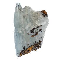 Baryte bleue groupe de cristaux bruts avec limonite 