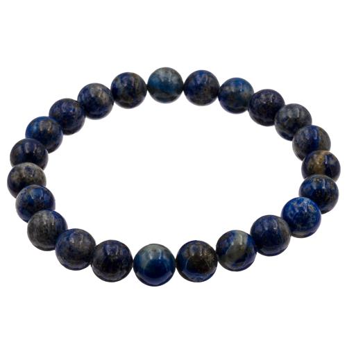 Bracelet lapis-lazuli perle ronde 8 mm