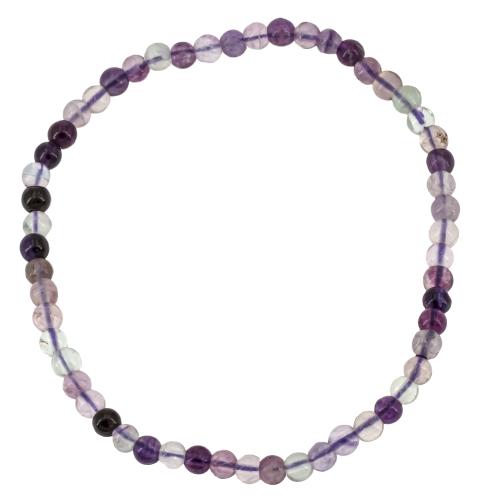 Bracelet fluorite violette perle ronde 4mm