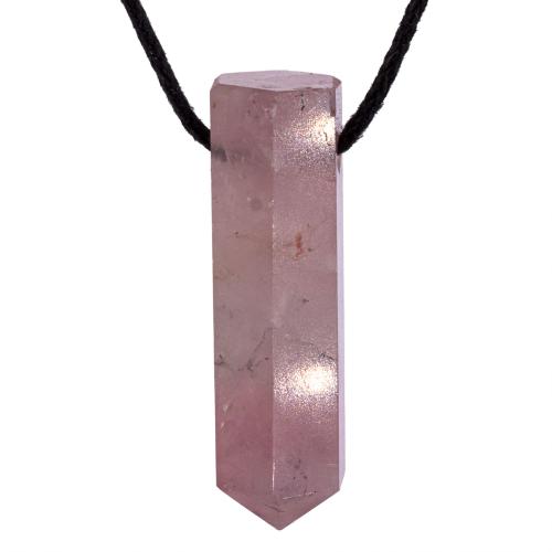 Pendentif quartz rose cristal percé