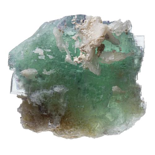 Fluorite incolore cristaux bruts avec baryte