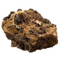Magnétite cristaux bruts avec apatite sur feldspath