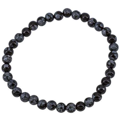 Bracelet enfant obsidienne étoilée perle ronde 4 mm