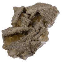 Fluorite jaune cristaux bruts avec siderite