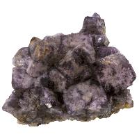 Fluorite violette groupe de cristaux bruts