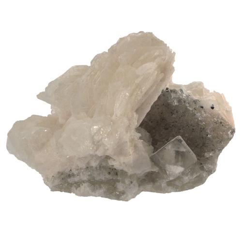 Fluorite incolore cristaux bruts avec baryte