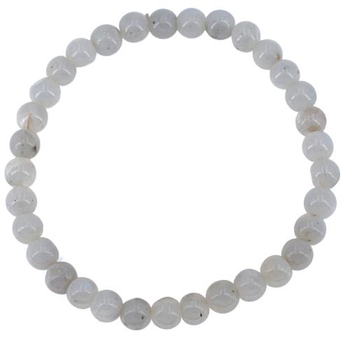 Bracelet pierre de lune perle ronde 6 mm (péristérite)