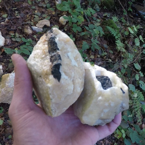 Quartz tourmaline fraichement trouvé dans le Puy de Dôme